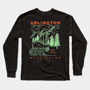 Arlington Washington Cool Travel Souvenir Rustic Arlington Long Sleeve T-Shirt